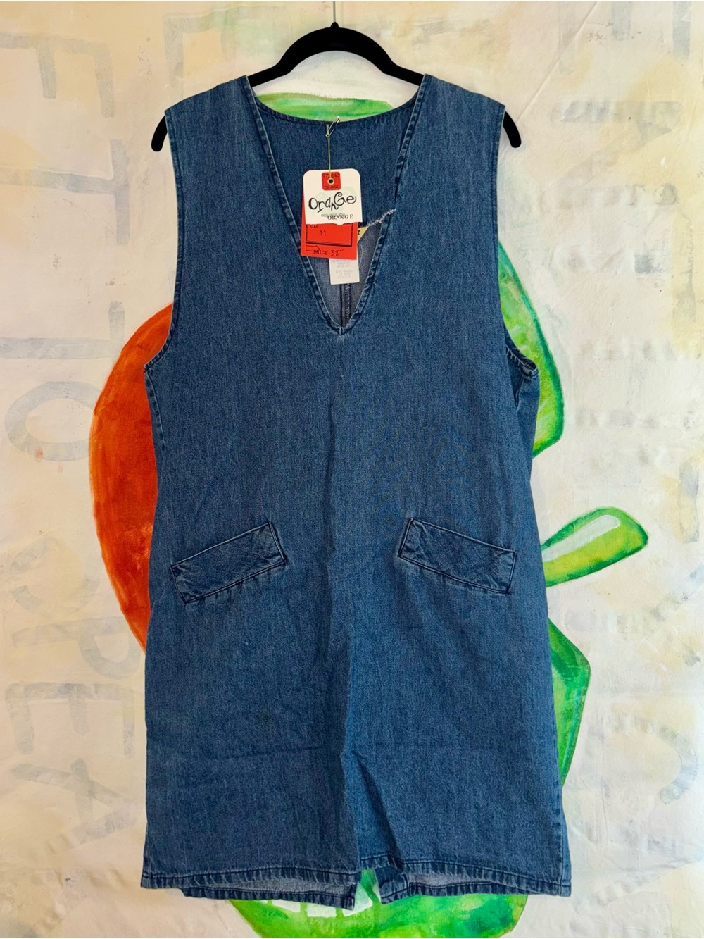 Vintage 70s Northwest Blue Denim Sleeveless Mini Dress